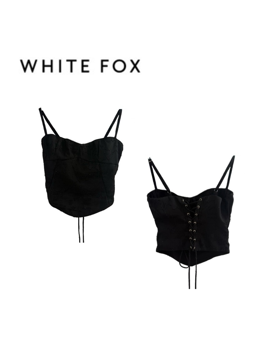 White Fox Black Lace Corset
